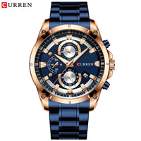 CURREN Creative Design Watches Men Luxury Casual Quartz Wristwatch With Stainless Steel Chronograph Sport Watch Male Clock