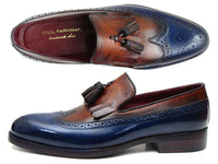 Paul Parkman Kiltie Tassel Loafer Navy & Tobacco (ID#KT74NB)