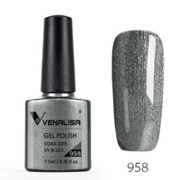 VENALISA - 10 Pcs Nail Gel Polish Full Coverage Beatuiful Color Glitter Color Matt Tempered Top Coat Soak Off Polish Gel Nail Manicure