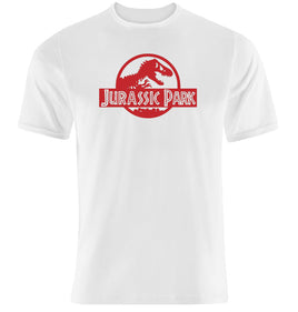 T-shirt Jurassic Park - White Color-Red Logo - Size S