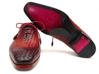 Paul Parkman Bordeaux & Tobacco Woven Leather Oxfords (ID#54HK42)