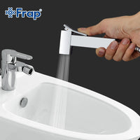 FRAP - Original 1 Set Solid Brass Single Cold Water Corner Valve Bidet Faucets Function Square Hand Shower Head Tap Crane 90 Degree Switch