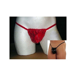 Mini Micro Thong Man plasticized fabric (Simil Latex) - Red