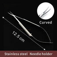 New Microsurgical Instruments 12.5cm Scissors+Needle Holders +Tweezers Stainless Steel Surgical Tool