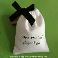 Jewelry Cotton Gift Bags With Ribbon 8x10cm(3"x4") 9x12cm 10x15cm(4"x6") 13x17cm Makeup Sack Custom Logo Drawstring Pouches