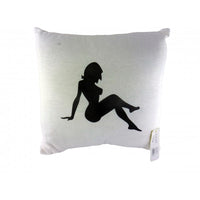 White pillow in position Sexy woman