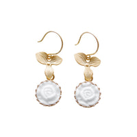 MOONLIGHT - Original Mini Porcelain  Rose Drop Earrings