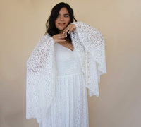 BLUSHFASHION - Original Curvy  Ivory  Lace Flare Sleeves Wedding Dress #1319