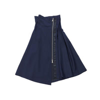 MARIGOLDSHADOWS - Original Kokone Pleated Asymmetrical Skirt - Navy Blue