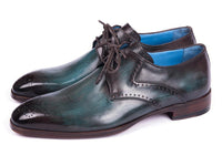 Paul Parkman Turquoise & Brown Medallion Toe Derby Shoes (ID#6584-TRQ)