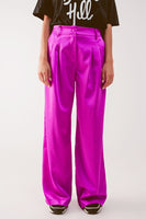 Q2 - Original Palazzo Pleated Pants in Fuchsia