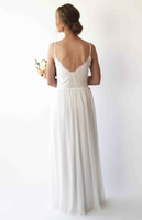 BLUSHFASHION - Original Wrap Straps  Wedding Dress With Chiffon Mesh  #1262