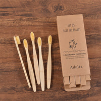 5Pcs Adults Soft Bristles Toothbrush Colorful Dental Eco Friendly Oral Care Bamboo Teeth Brushes Individual Package Toothbrush