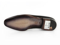 Paul Parkman Men's Loafer Black & Gray Hand-Painted Leather Upper With Leather Sole (ID#093-GRAY)