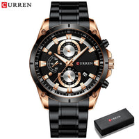 CURREN Creative Design Watches Men Luxury Casual Quartz Wristwatch With Stainless Steel Chronograph Sport Watch Male Clock