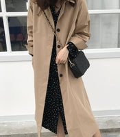 Women Autumn Long Sleeve Cloak Long Trench Coat Female Pocket Cardigan Straight Shirt Windbreaker Manteau Femme Hiver Overcoat