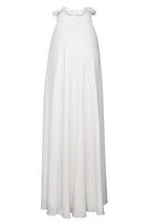 MENESTHO' - Original Modal White Overprinted High Waist Long Skirt