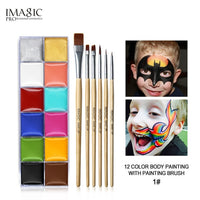 IMAGIC - Original 12 Colors Flash Tattoo Face Body Paint Oil Painting Art Use in Halloween Party Fancy Dress Beauty Makeup Tool