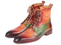 Paul Parkman Men's Green, Camel & Bordeaux Leather Boots (ID#BT533SPR)