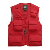 Outdoor Men's Tactical Fishing Vest Jacket Man Safari Jacket Multi Pockets Sleeveless Travel Jackets 5XL 6XL 7XL, 7898m