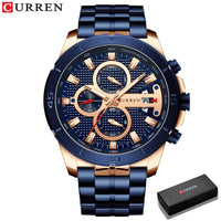 CURREN Business Men Watch Luxury Brand Stainless Steel Wrist Watch Chronograph Army Military Quartz Watches Relogio Masculino