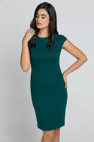 CONQUISTA FASHION - Original Fitted Emerald Dress With Cap Sleeves