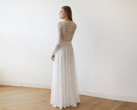 BLUSHFASHION - Original Round Neckline Bridal Lace Dress #1147