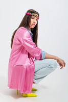 Q2 - Original Satin Blazer in Pink