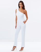 SKIVA - Original One Shoulder Pantsuit - White