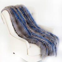 Plush Azure Jean Handmade Luxury Faux Fur Throw