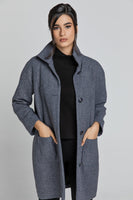 CONQUISTA FASHION - Original Wool Blend Grey Mélange Coat