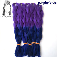 Desire for Hair 10packs Per Lot 24inch 100g Synthetic Braiding Hair Jumbo Braids 3 Tone Omber Blonde Lavender Color