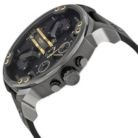 Diesel man watch DZ7348 Mr Daddy 2.0 - Leather strap and Black/Gold steel dial