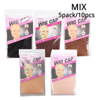 Clearance Quality Deluxe Wig Cap Hair Net for Weave 10pcs=5packs Hair Wig Nets Stretch Mesh Wig Cap for Making Wigs Free Size