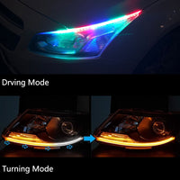 NISCARDA - Original 2pcs Universal Waterproof Flexible RGB Daytime Running Light DRL Multi Color LED Strip Turn Signal Lights