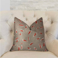 Petal Party Orange and Beige Luxury Throw Pillow