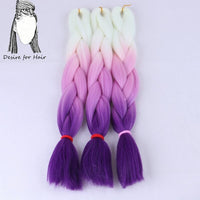 Desire for Hair 10packs Per Lot 24inch 100g Synthetic Braiding Hair Jumbo Braids 3 Tone Omber Blonde Lavender Color