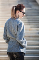 2KSTYLE - Original Grey Wool Wrap Belted Jacket