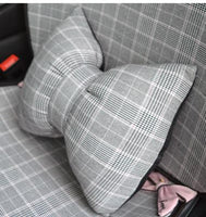 Bowknot Car Pillow Decoration Sets Auto Seat Neck Waist Supports Cushion Steering Wheel Covers Tissue Box Gear Shifter Handbrake