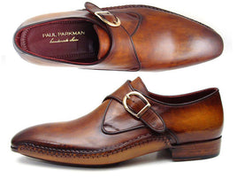 Paul Parkman Men's Single Monkstraps Brown Leather (ID#69V5E)