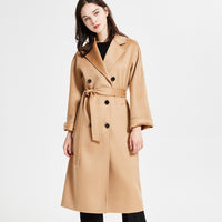 AIGYPTOS - Originai Classic Woolen Mid-Length Autumn and Winter Coat Double-Sided Cashmere Coat Wavy Cashmere High-End Coat