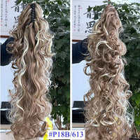 Synthetic Claw Clip Ponytail Luxury for Braiding 75cm 30" High Temperature Fiber Hairpieces Long Curly Hair Extensions for Women