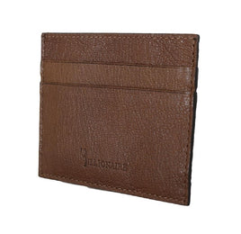 Billionaire Italian Couture Brown Leather Cardholder Wallet - One Size