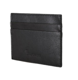 Billionaire Italian Couture Black Leather Cardholder Wallet - One Size