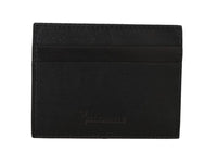 Billionaire Italian Couture Black Leather Cardholder Wallet - One Size