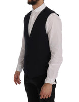 Dolce & Gabbana Black STAFF Wool Striped Vest - Size IT52-XL