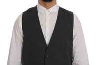 Dolce & Gabbana Gray STAFF Cotton Striped Vest - Size IT50-L