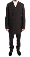 Dolce & Gabbana Bordeaux Wool Stretch Long 3 Piece Suit - Size IT50-L