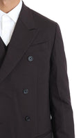 Dolce & Gabbana Bordeaux Wool Stretch Long 3 Piece Suit - Size IT48-M