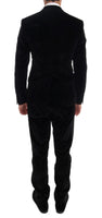 Dolce & Gabbana Black Velvet Slim Double Breasted Suit - Size IT52-XL